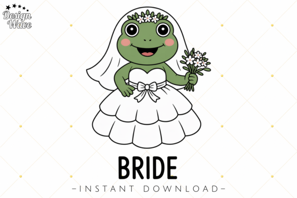 Cute Frog Wedding Bride Design: A Whimsical Touch for Creative Projects