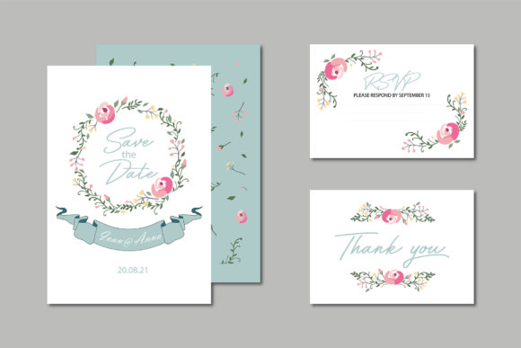Elegant Floral Blooming Wedding Card Set for Any Occasion