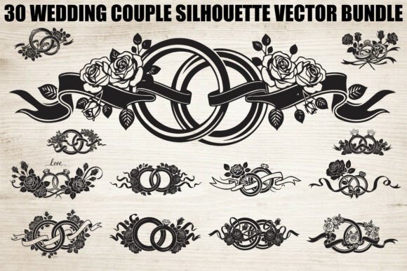 Elegant Wedding Ring Silhouettes for Crafting and Design