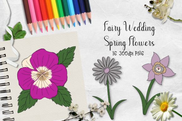 Fairy Wedding Spring Flowers Clipart: A Designer's Delight