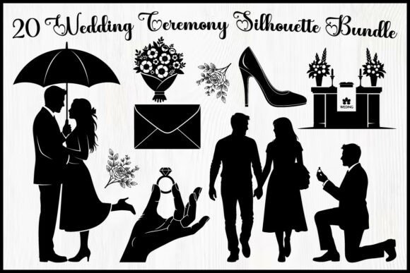 Timeless Romance: The 20 Wedding Ceremony Silhouette Bundle