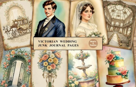 Victorian Wedding Junk Journal Pages: Timeless Romance for Your Crafts