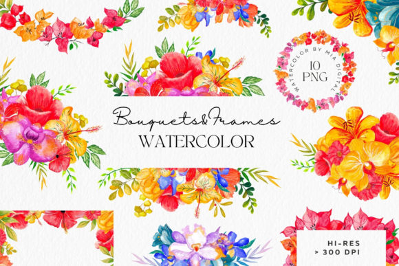 Wedding Floral Bouquets and Border Frames: A Designer's Toolkit for Elegant Graphics