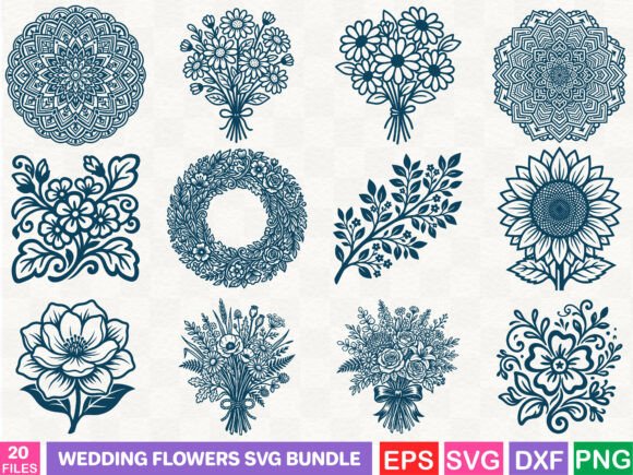 Wedding Flowers SVG Bundle: Blooming Creativity for Every Project