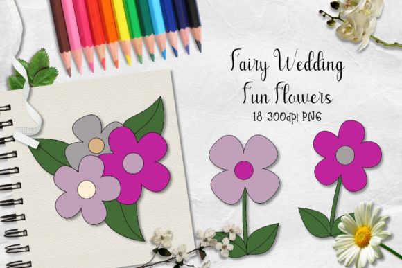 Whimsical Floral Graphics for Wedding and Fairy Tale Projects